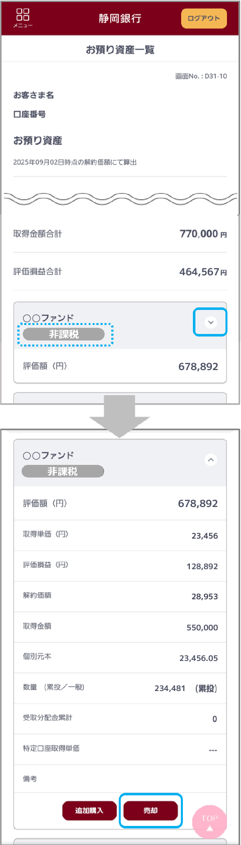 売却注文画面