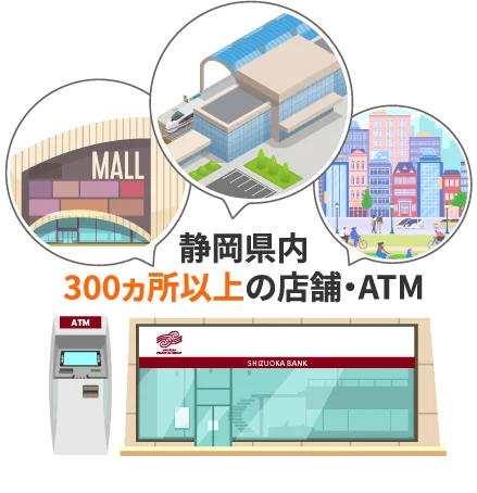 静岡県内300カ所以上の店舗・ATM