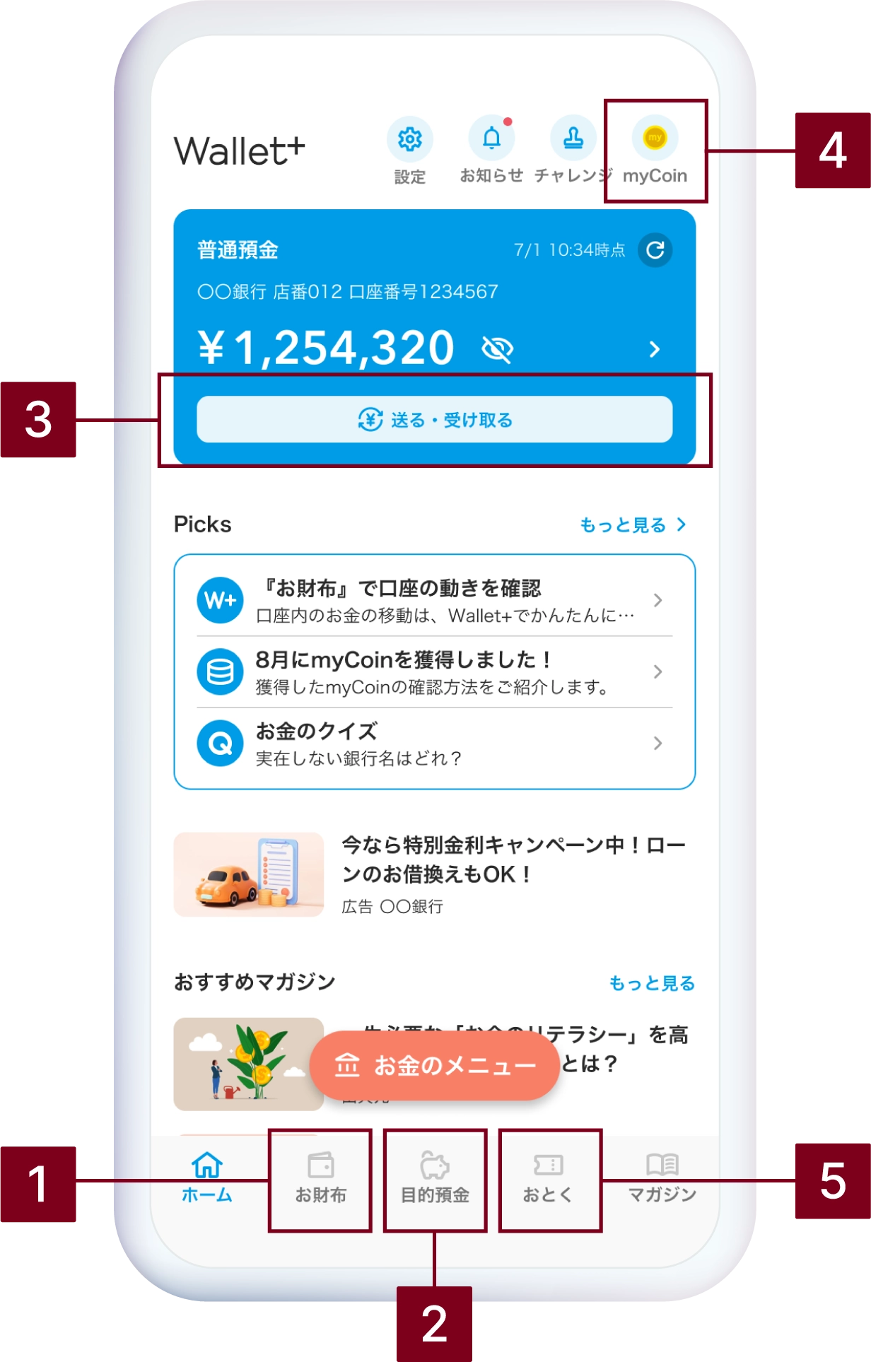Wallet+の主な機能